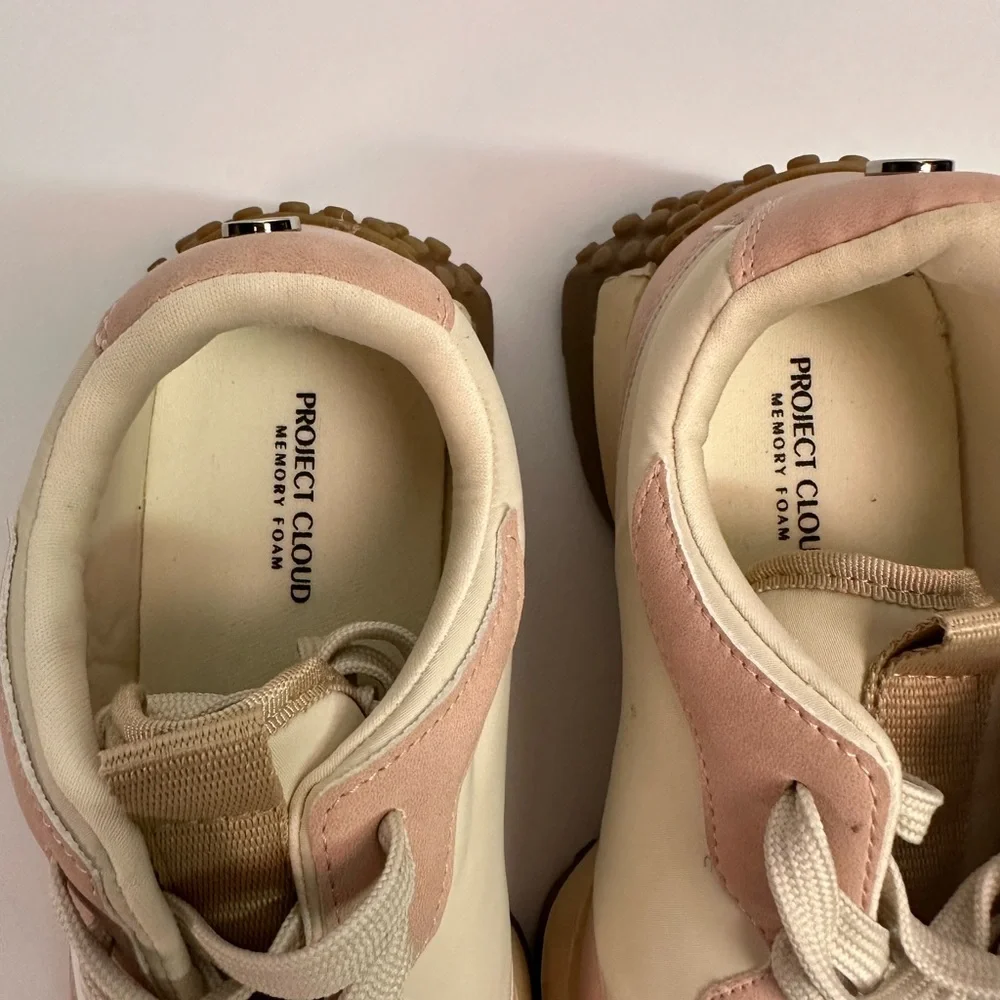 Women's Pink and Cream Sneakers size 8.5 memory foam